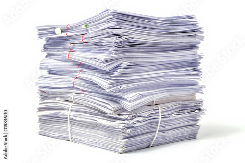 Obraz na plátně Stack of Documents isolated on white background