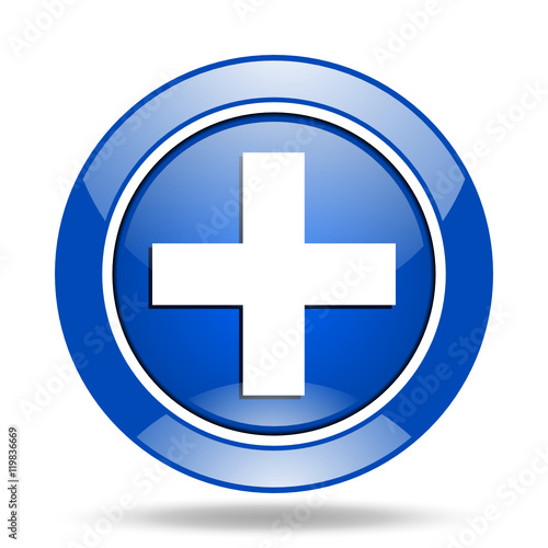 Blue glossy vector icon