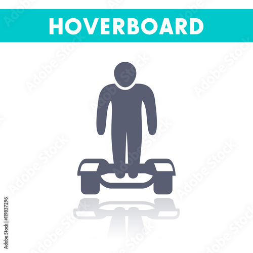 hoverboard icon on white, vector illustration