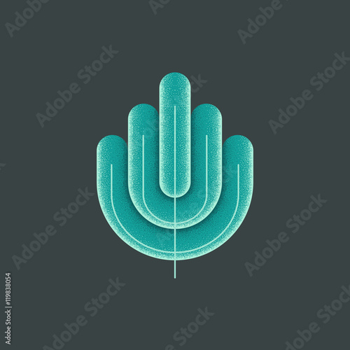 Vector leaf, green geometrical shape.