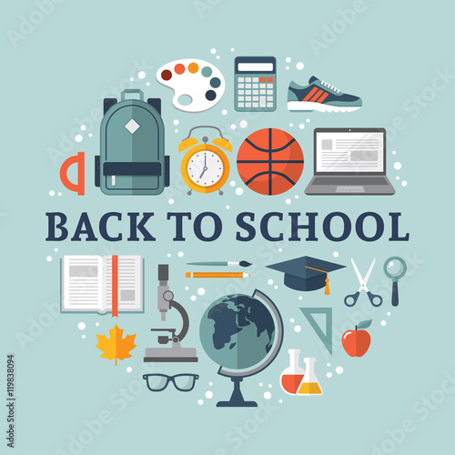 Wallpaper Mural School flat design Torontodigital.ca