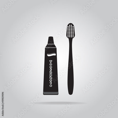 Canvas-taulu Toothbrush and Toothpaste icon