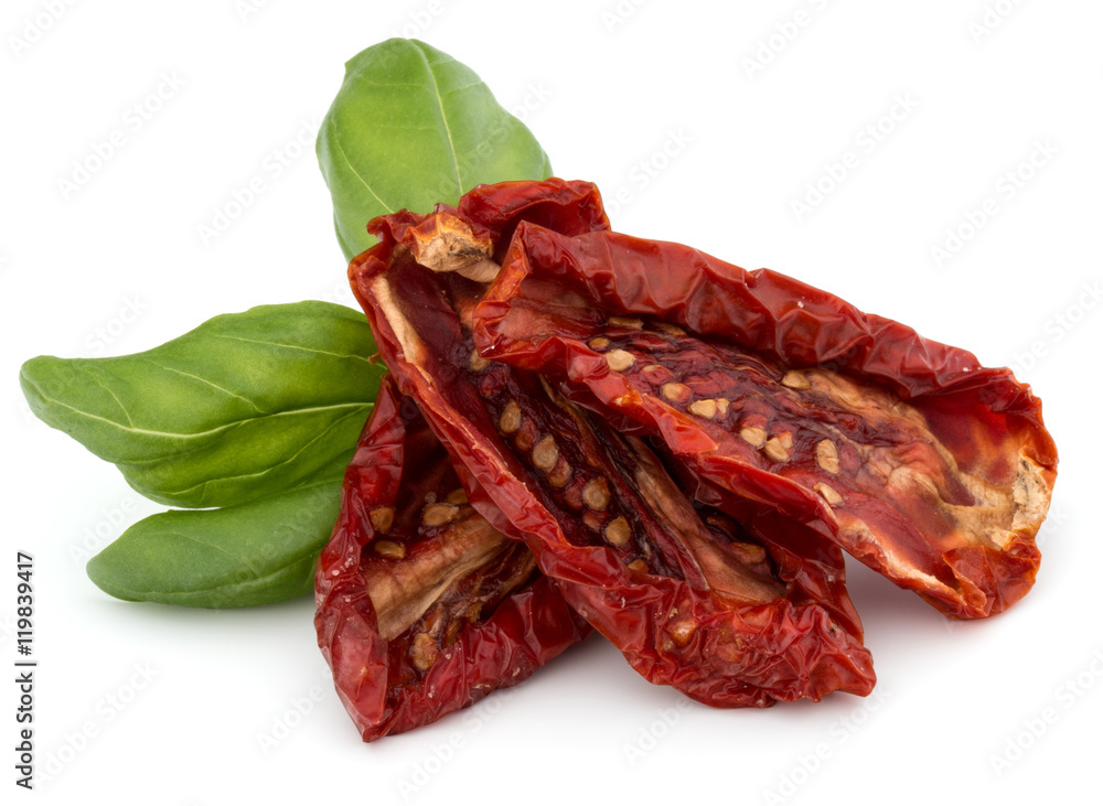 Obraz premium Dried tomatoes isolated on white background cutout