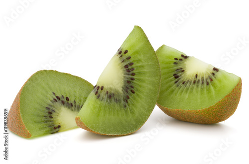 Sliced Kiwi fruit isolated on white background cutout