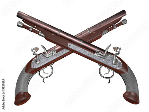 double flintlock pistols photo