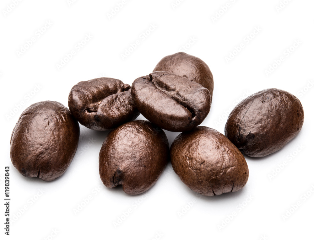 roasted coffee beans isolated in white background cutout roasted coffee beans isolated in white background cutout