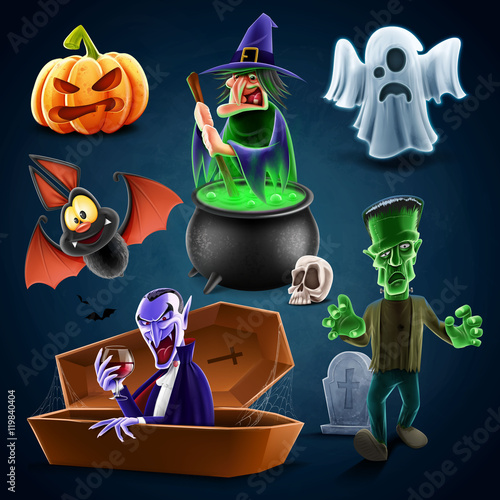 halloween set illustration