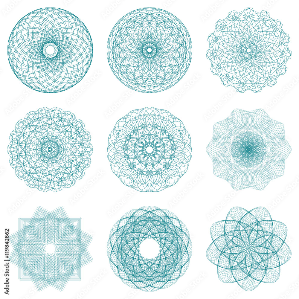 Set of round vignettes and protective nets. Set of round vignettes and protective nets.