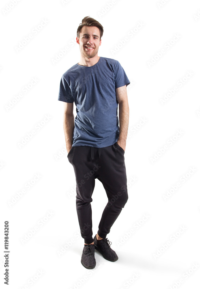 handsome young man standing, clipping path included handsome young man standing, clipping path included