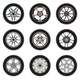 Set of car wheels with a different design