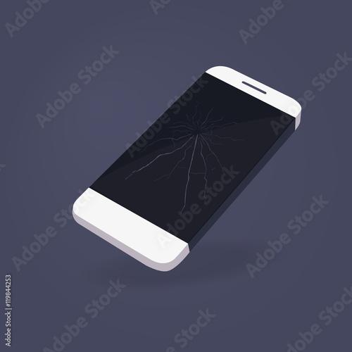 Broken Phone. Broken smartphone glass. Screen Repair