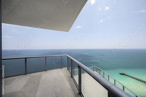 Modern balcony with Ocean View at Miami Beach