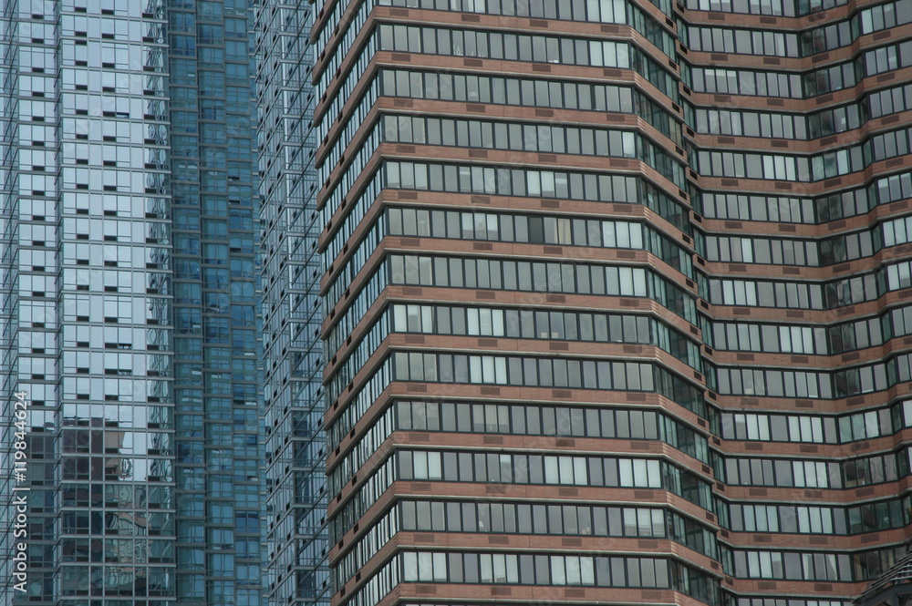 Fototapeta premium Kühle Architektur in der Metropole. Theater district.