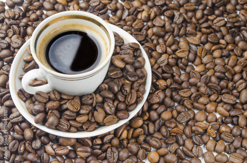 cup of scalded coffee on a table