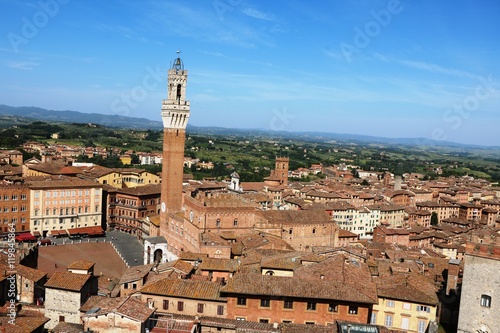 View from Museo dell'Opera Metropolitana to Siena, Tuscany Italy