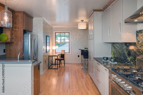 Kitchen natural wood cabinets