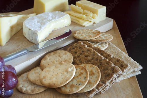 Cheese platter with crackers