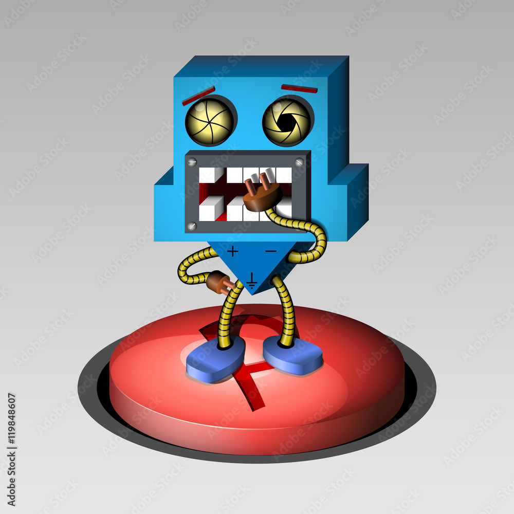 Obraz premium The surprised 3D robot