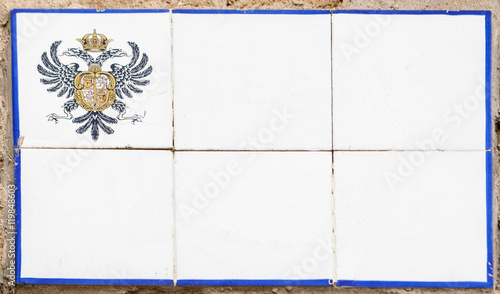 Empty tile street plaque, Toledo, Spain