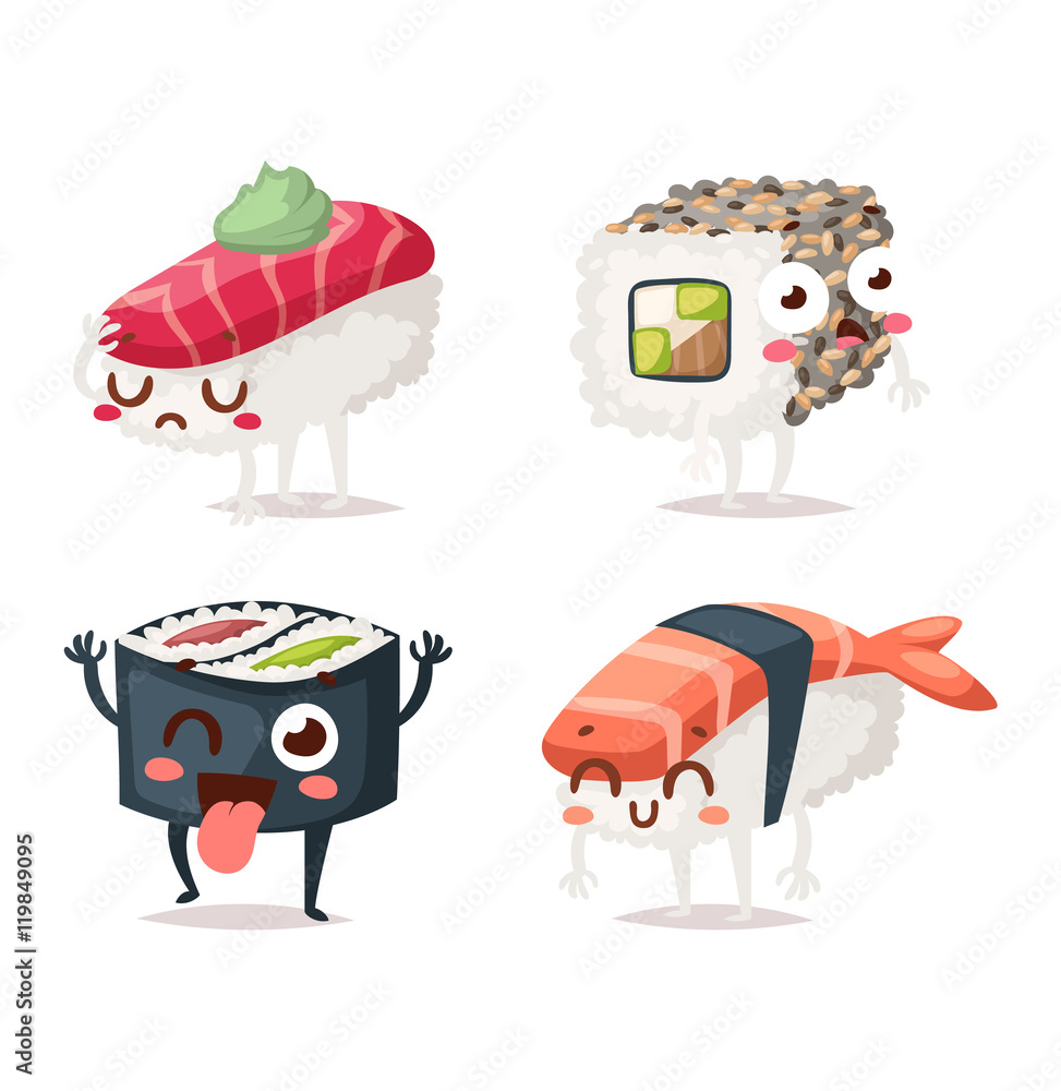 Sushi character vector isolated Sushi character vector isolated