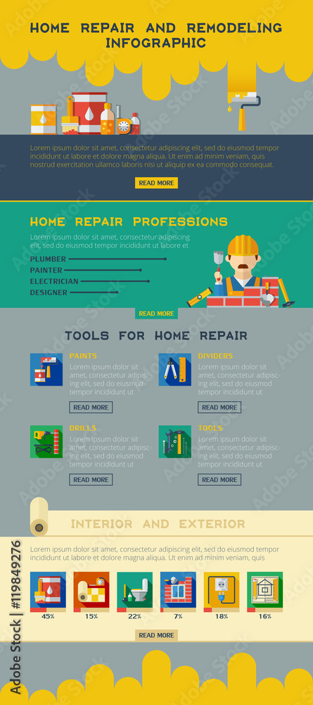  Home Repair Remodeling Renovation Service Infographics 