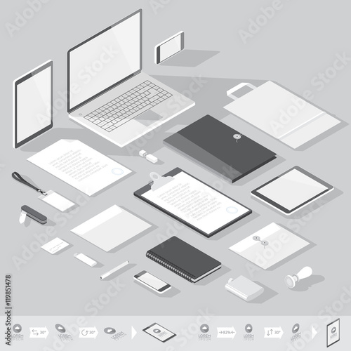 Isometric corporate identity template
