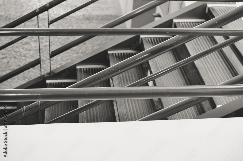 Black and white of abstract stairs background design Stock Photo