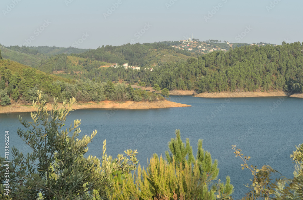 Zezere River scenery in Amendoa village, Tomar, Portugal