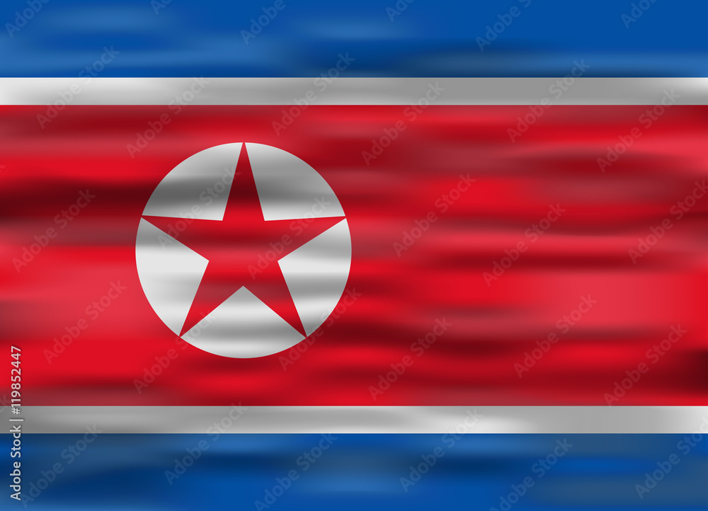 realistic flag north korea
