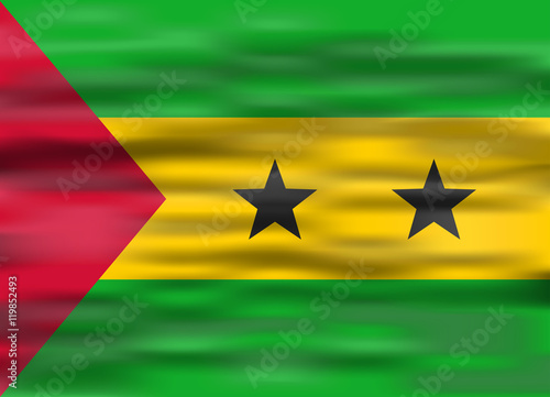 realistic flag sao tome