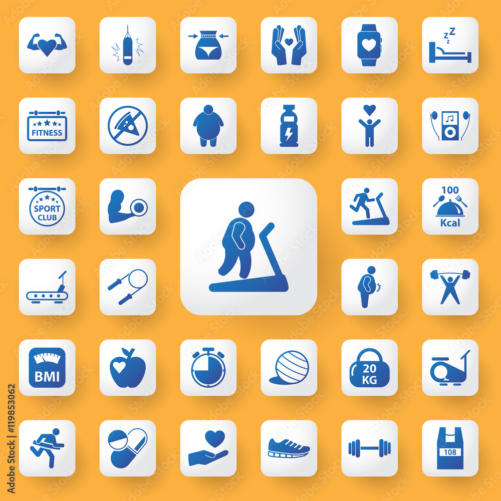 App icon healthy and fitness Icons set. vector illustration. App icon healthy and fitness Icons set. vector illustration.