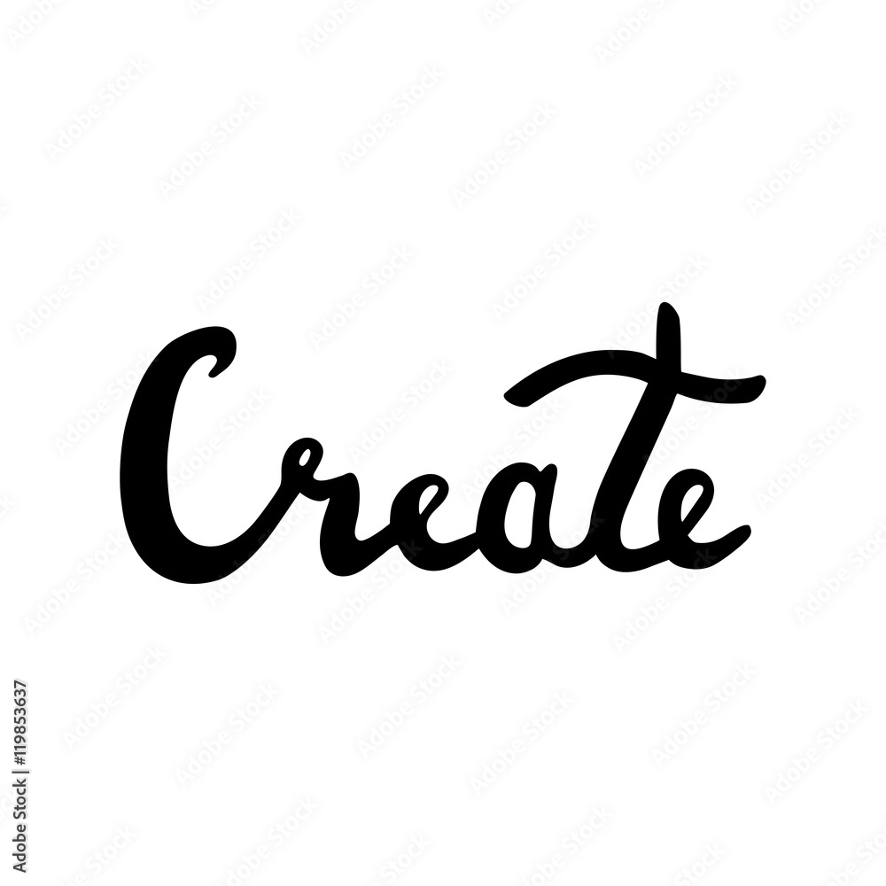 Create card. Hand drawn quote Create card. Hand drawn quote