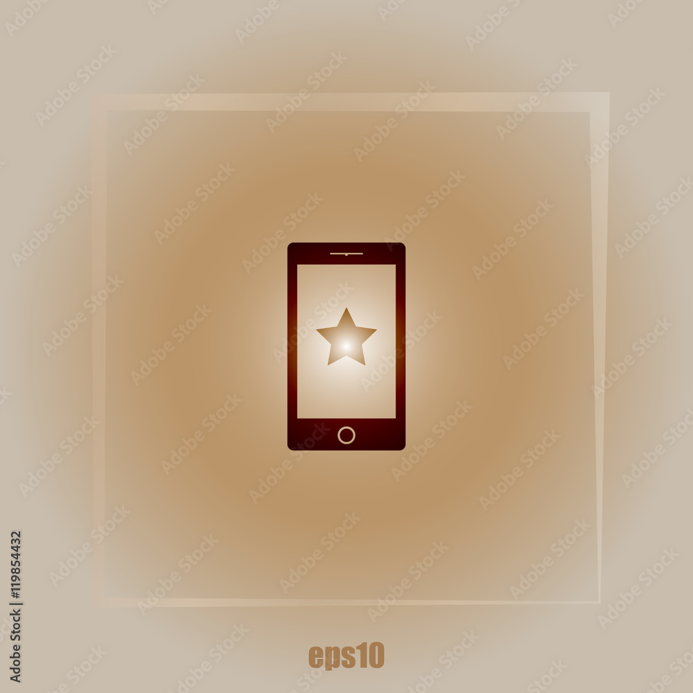 Flat paper cut style icon of mobile phone Flat paper cut style icon of mobile phone