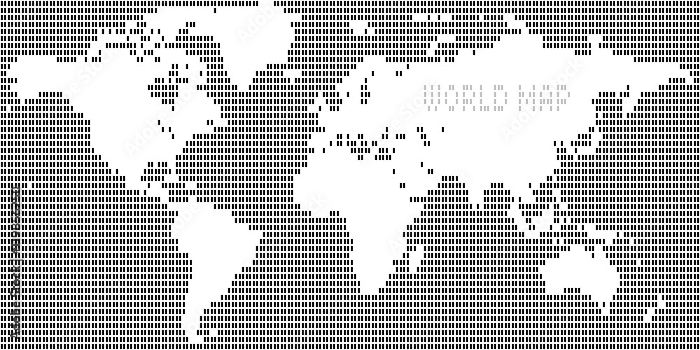 Fototapeta premium World Map - Negative Dot (3x8px) 