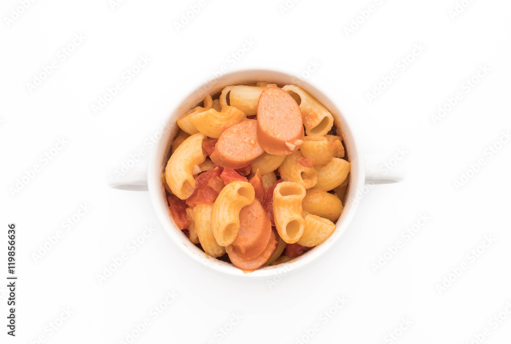 macaroni with sausage macaroni with sausage