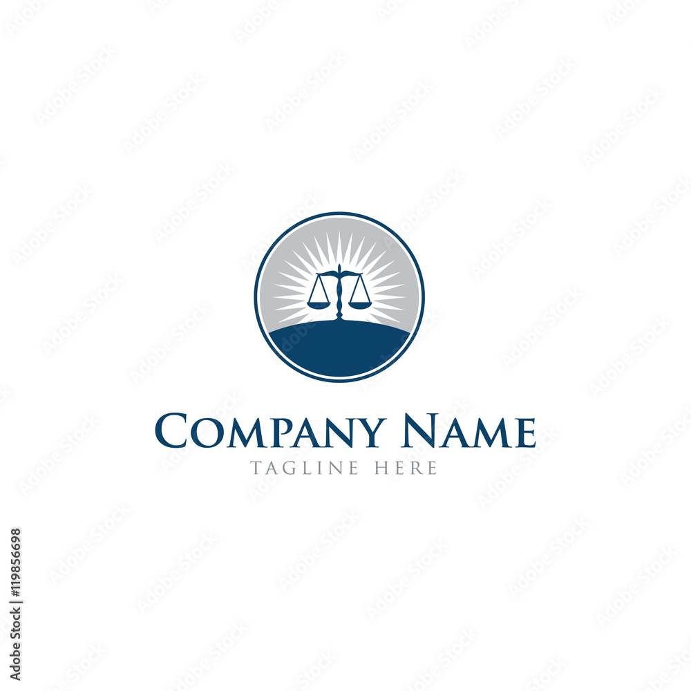Justice Law Scale logo design vector