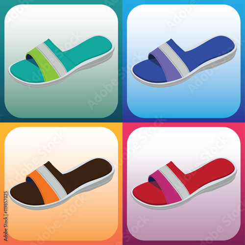 Sandal vector for your design on colorful background