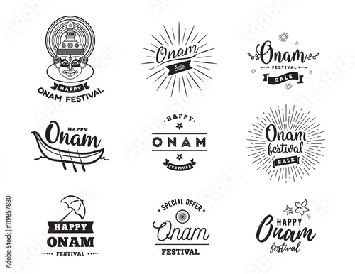 Happy onam festival vector illustration