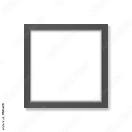 Square realistic black frame mockup