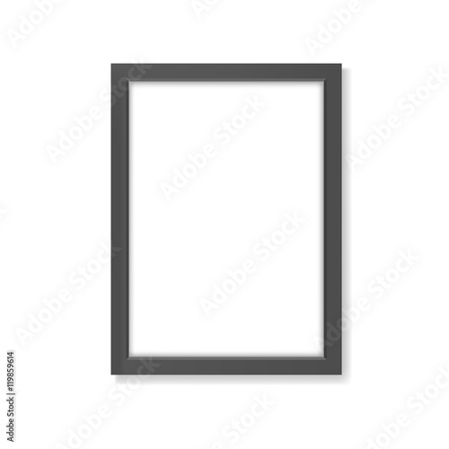 Rectangle realistic black frame mockup A4