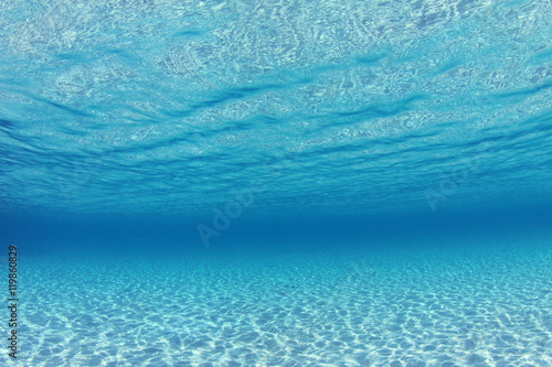 Underwater background. Blue ocean