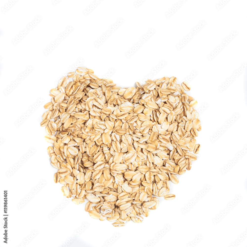 oat flakes in a shape of heart oat flakes in a shape of heart