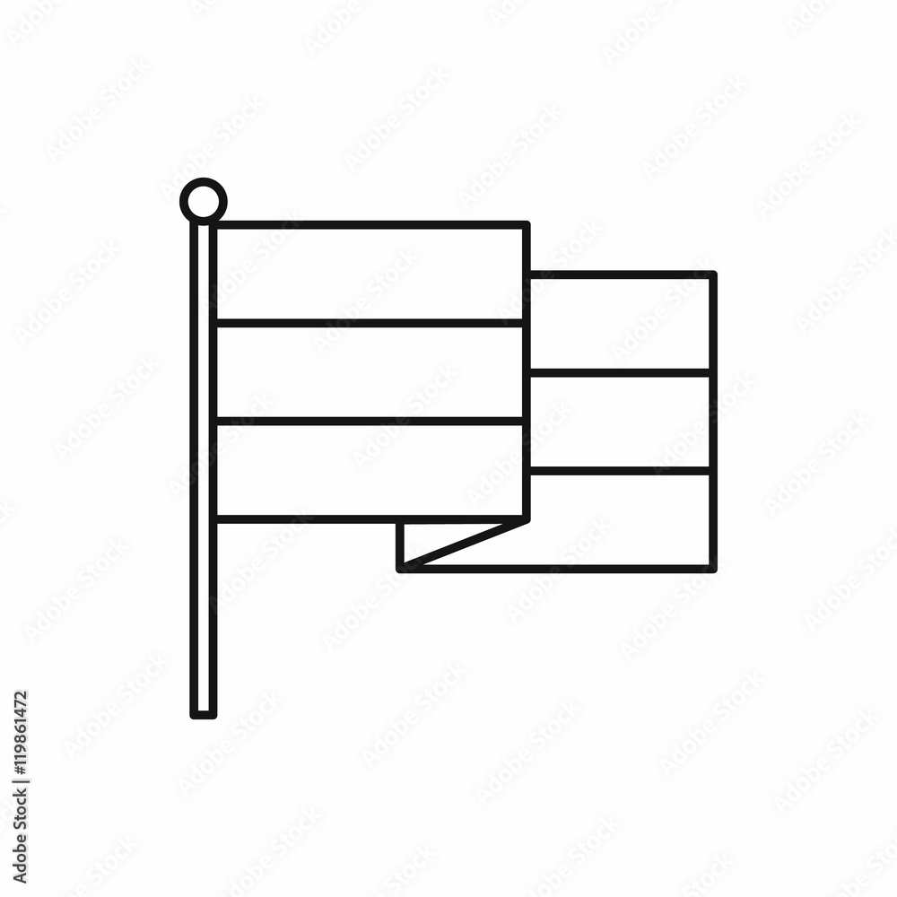 Rasta flag icon in outline style isolated on white background. Vector illustration Rasta flag icon in outline style isolated on white background. Vector illustration