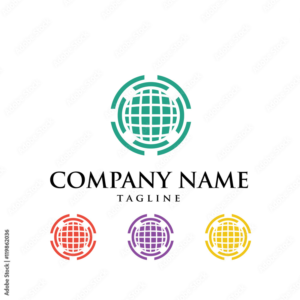 Globe Earth Planet Circle Icon Vector Logo Globe Earth Planet Circle Icon Vector Logo