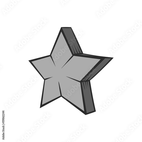 Geometrical figure of five pointed stars icon in black monochrome style isolated on white background. Figure symbol. Vector illustration