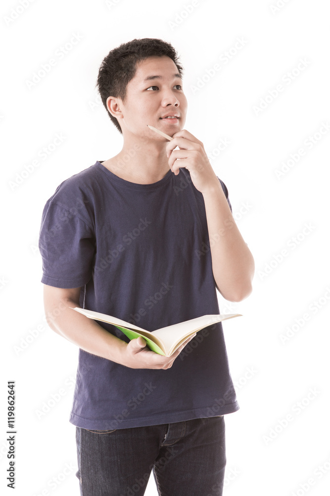 Young man isolated on white. Asian male model Young man isolated on white. Asian male model