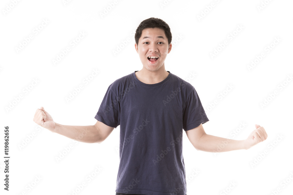 Young man isolated on white. Asian male model Young man isolated on white. Asian male model