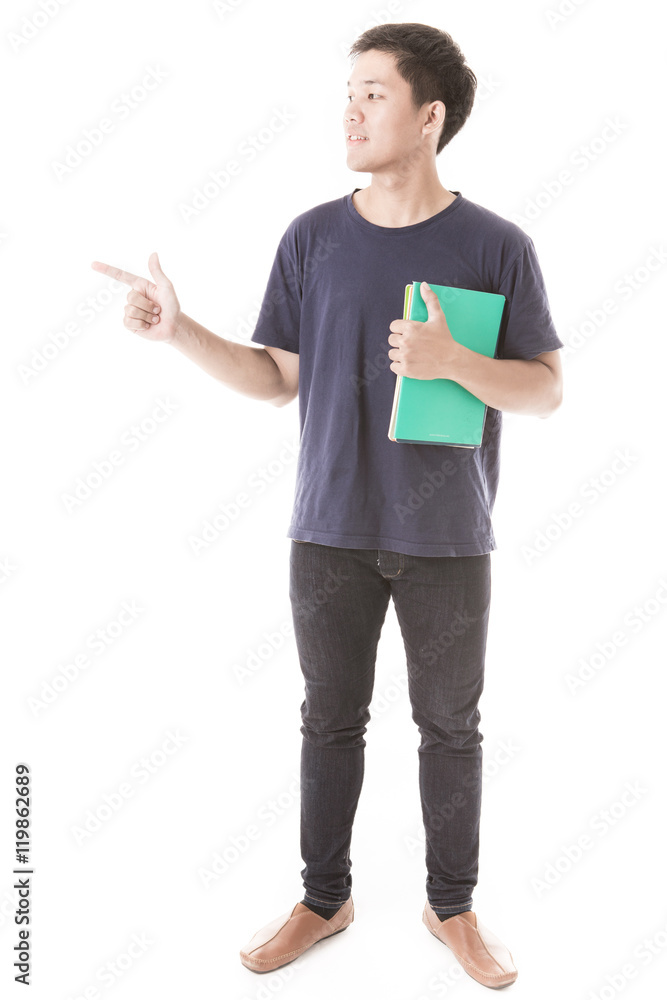 Young man isolated on white. Asian male model Young man isolated on white. Asian male model