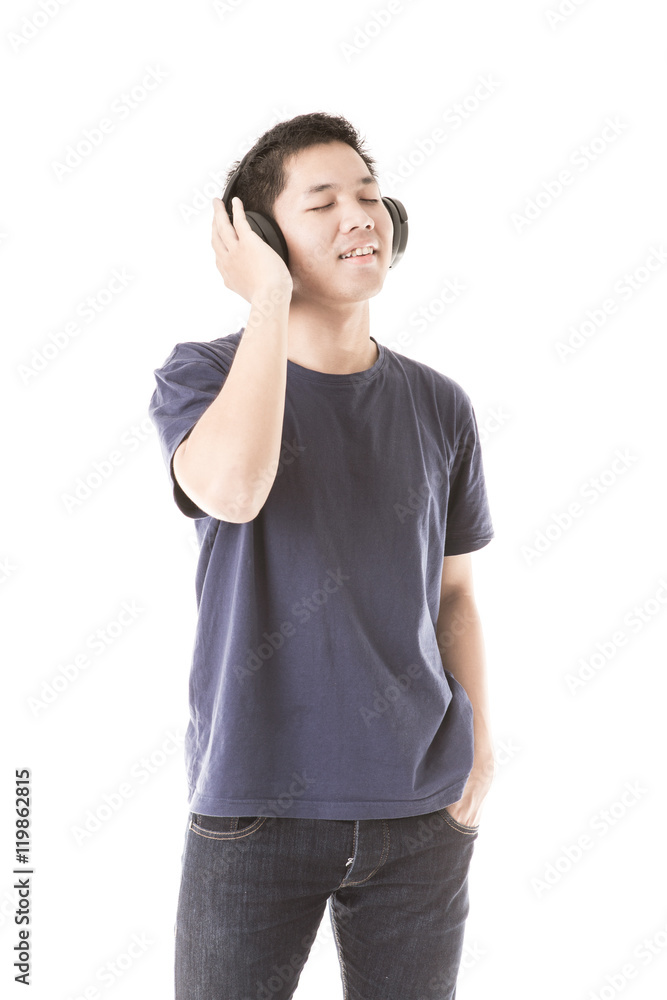 Young man isolated on white. Asian male model Young man isolated on white. Asian male model