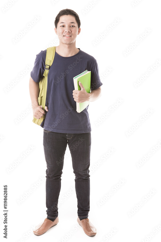 Young man isolated on white. Asian male model Young man isolated on white. Asian male model